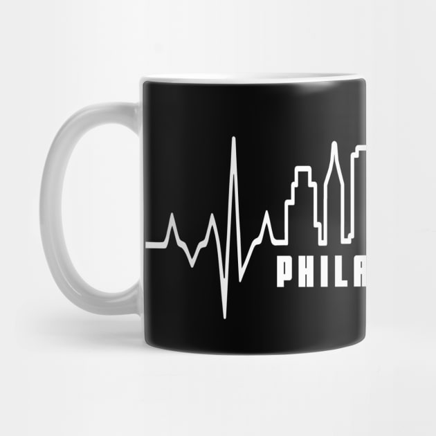 EKG Heartbeat Philadelphia City Skyline Philly Philly Fan by TeeCreations